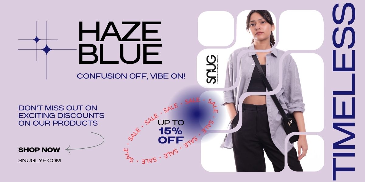 Next time you are confused, make a statement with a Haze blue linen shirt for women.