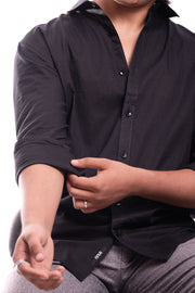 Cozy Linen Shirt (Black)