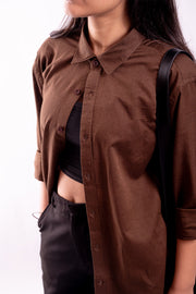 Luxe Linen Shirt (Brown)