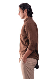 Cozy Linen Shirt (Brown)