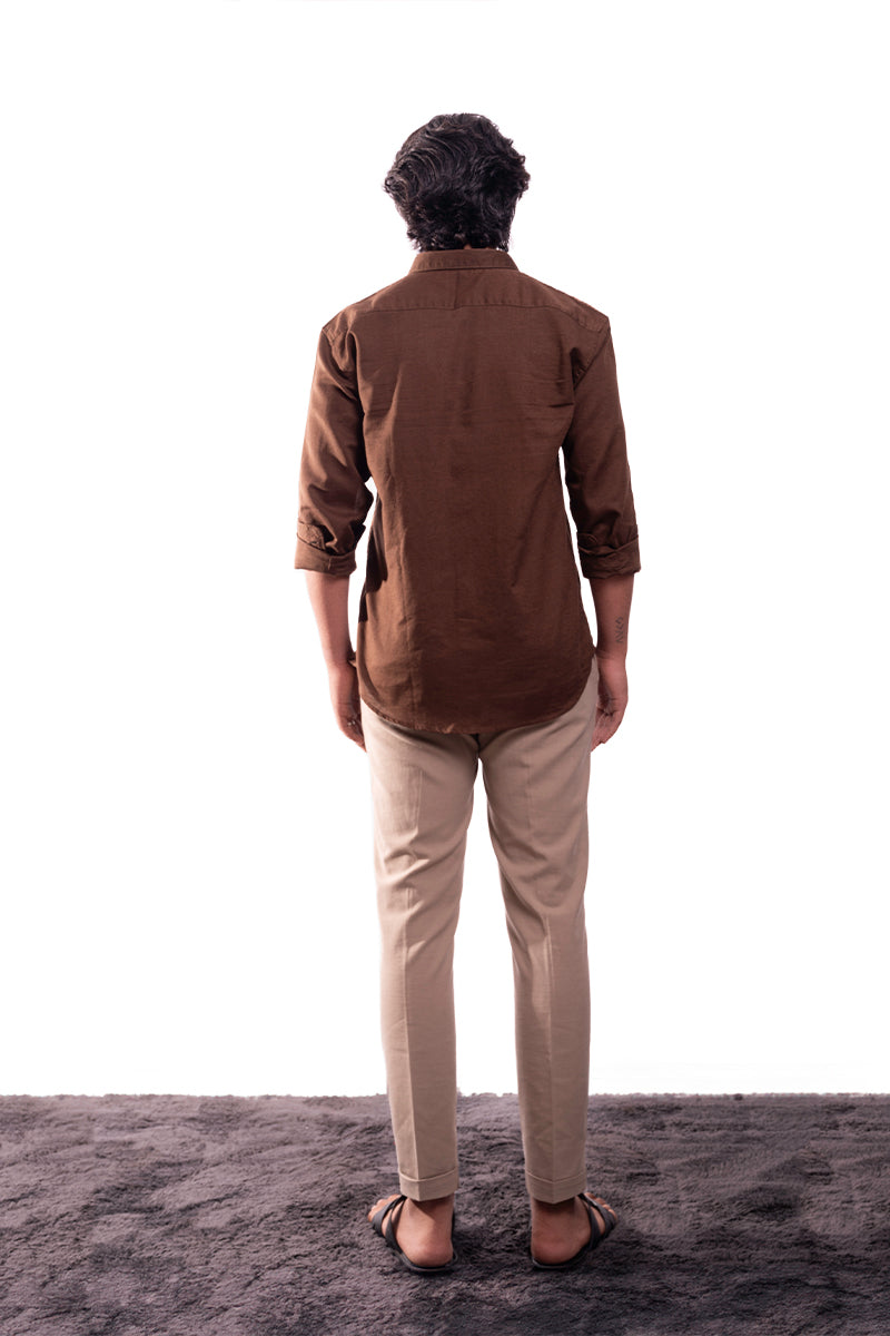 Cozy Linen Shirt (Brown)