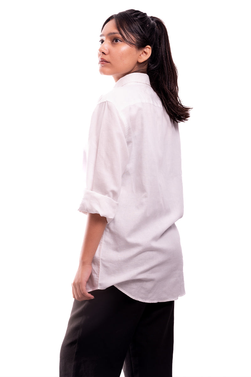 Luxe Linen Shirt (White)